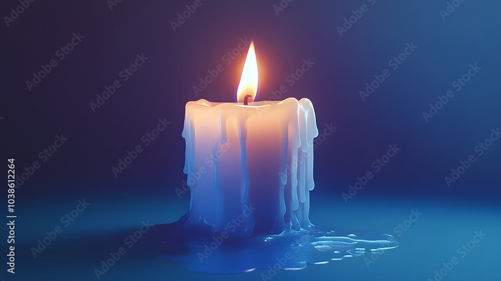 Melted Candle with a Flame Melted Candle with a Flame