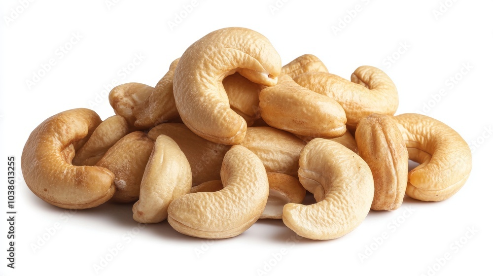 Cashews are a tasty and healthy snack. They have a smooth, light beige color and a curved shape. You can eat them raw, roast them, or use them in cooking. Cashews are a tasty and healthy snack. They have a smooth, light beige color and a curved shape. You can eat them raw, roast them, or use them in cooking.