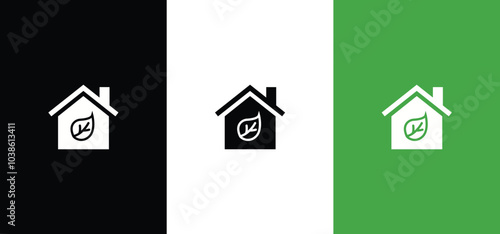 Eco green home vector icons. Concept of Green House energy