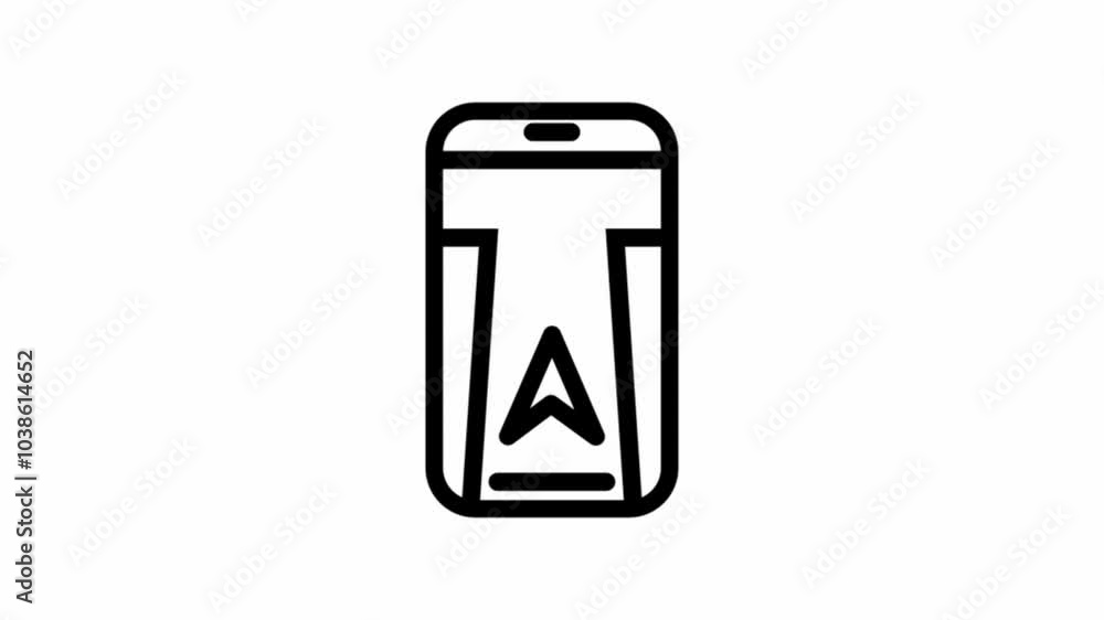 Modern smartphone navigation animated icon - location and navigation motion design Modern smartphone navigation animated icon - location and navigation motion design