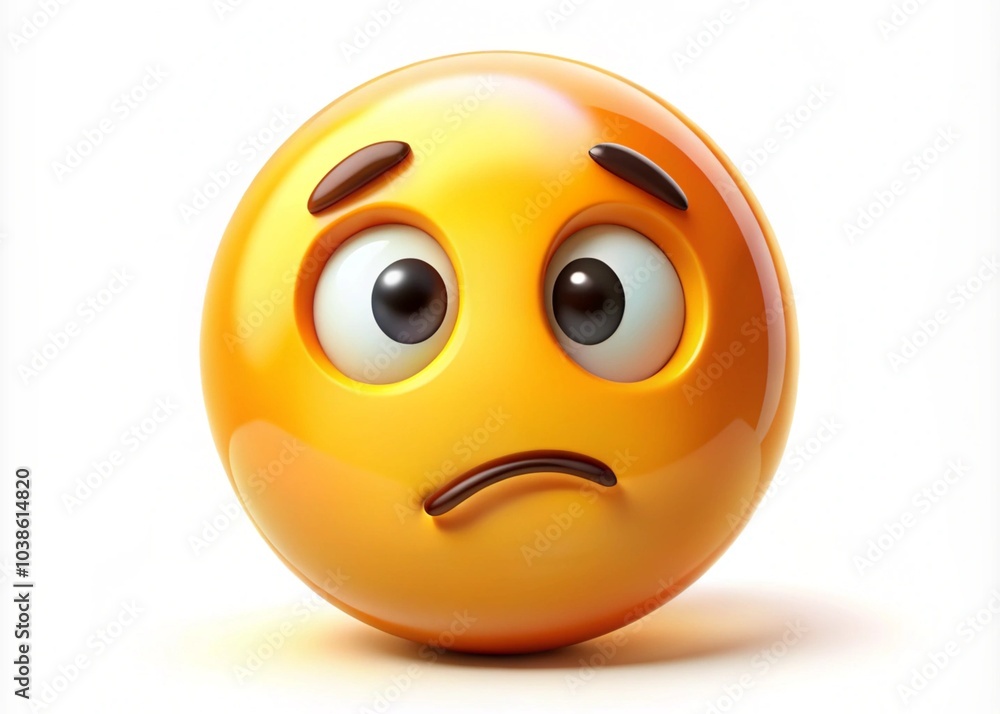 A Thoughtful And Concerned Face Emoji, Indicating Contemplation Or Sadness A Thoughtful And Concerned Face Emoji, Indicating Contemplation Or Sadness