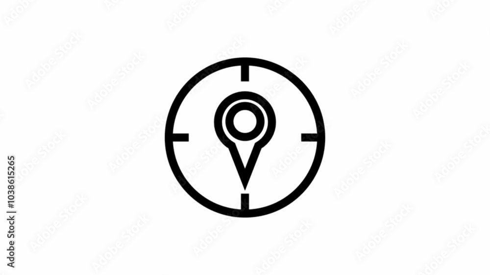 Modern Location target animated icon - location and navigation motion design Modern Location target animated icon - location and navigation motion design