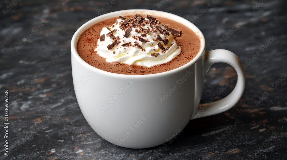 Cozy Cup of Hot Chocolate with Whipped Cream Topping Cozy Cup of Hot Chocolate with Whipped Cream Topping