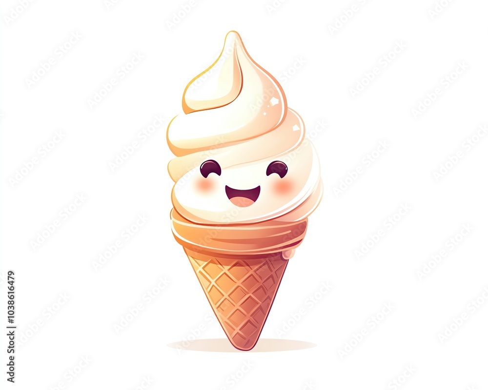 Isolated on white background, a pastel Chibi style illustration of a cute cupcake with sprinkles and a smiling face, perfect for a whimsical, fun cooking theme Isolated on white background, a pastel Chibi style illustration of a cute cupcake with sprinkles and a smiling face, perfect for a whimsical, fun cooking theme