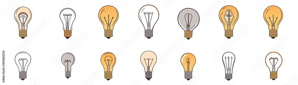 Set of various light bulbs on a white isolate background. Set of various light bulbs on a white isolate background.