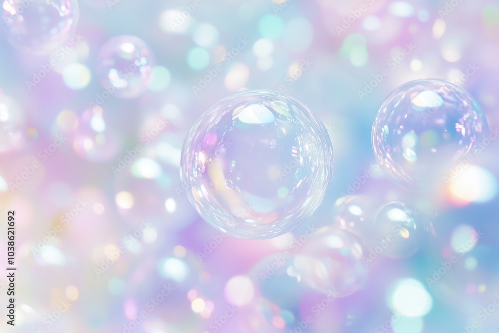 Pastel Bubbles: Floating in Whimsical Light Pastel Bubbles: Floating in Whimsical Light