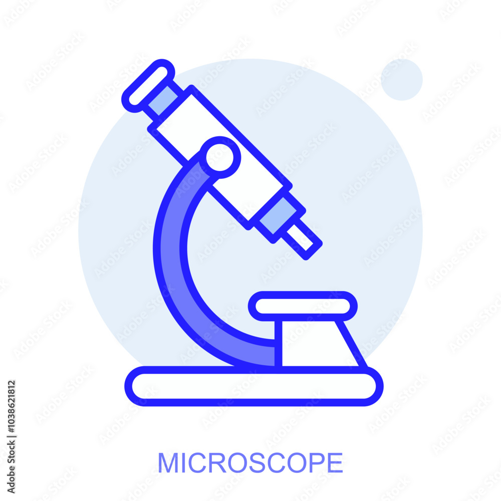 Education web icon in line style for web and mobile app. Symbol of a microscope. Vector illustration Education web icon in line style for web and mobile app. Symbol of a microscope. Vector illustration