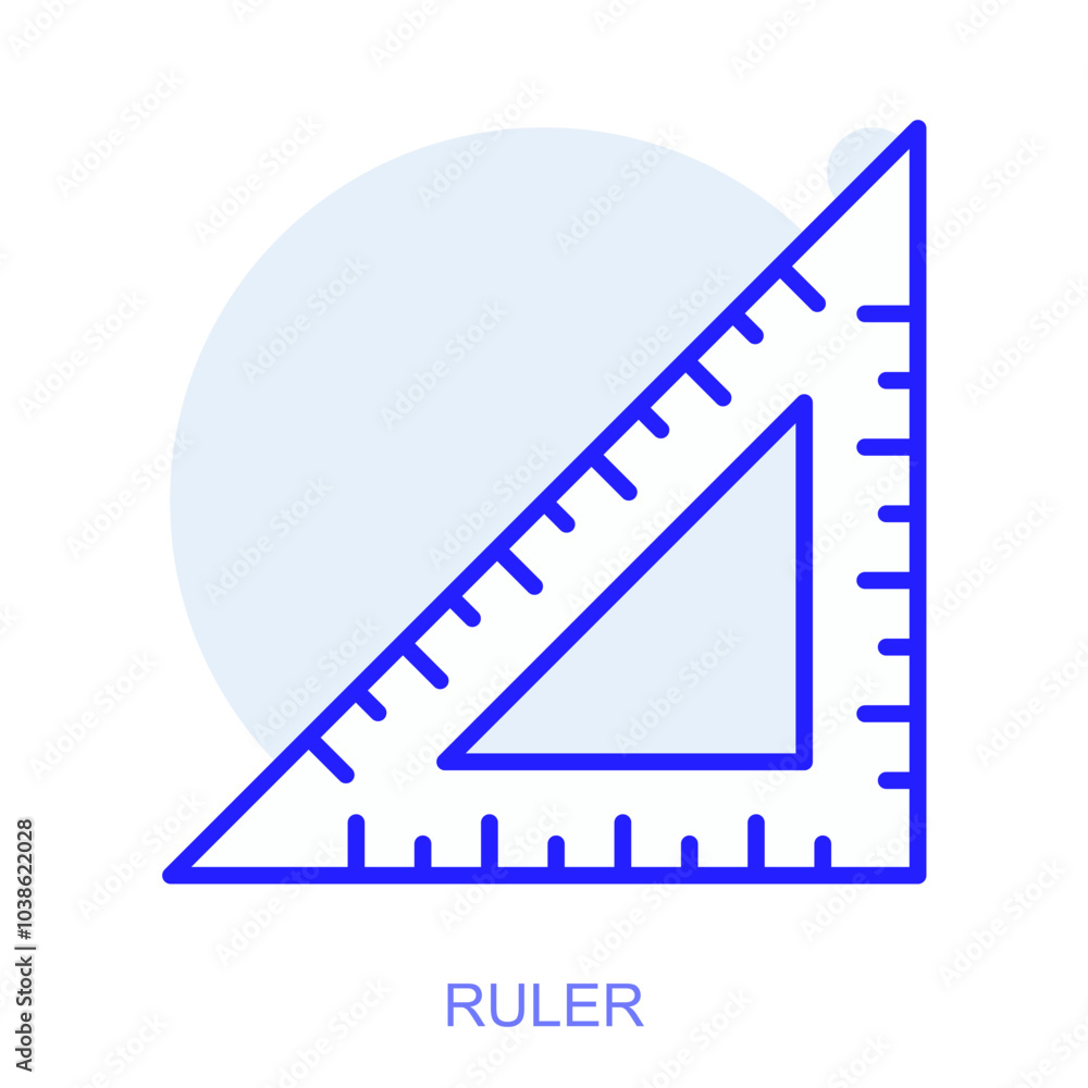 Education web icon in line style for web and mobile app. Symbol of a ruler. Vector illustration Education web icon in line style for web and mobile app. Symbol of a ruler. Vector illustration