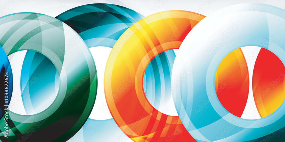 Bright colorful circles with light effects. Abstract background Bright colorful circles with light effects. Abstract background
