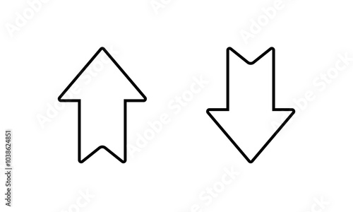 Up and down arrow line icon in simple style