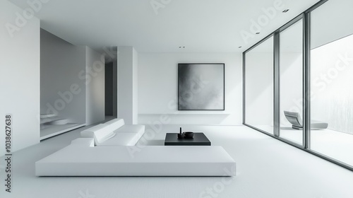 Modern Minimalist Living Room with Bright Light