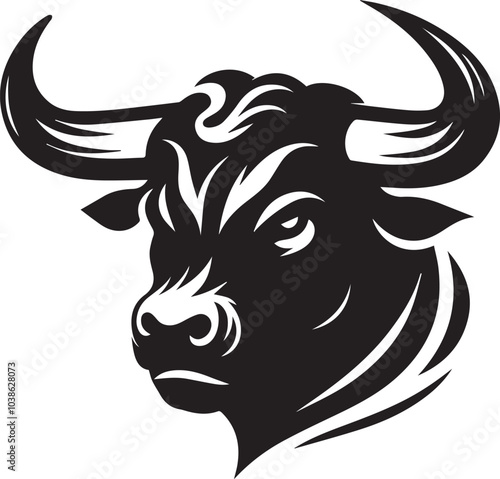 Head of bull silhouette vector design