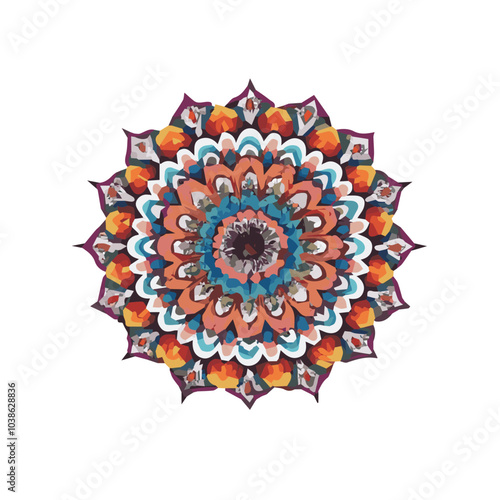 Intricate Mandala Pattern Design Symmetrical Line Art for Decoration Coloring