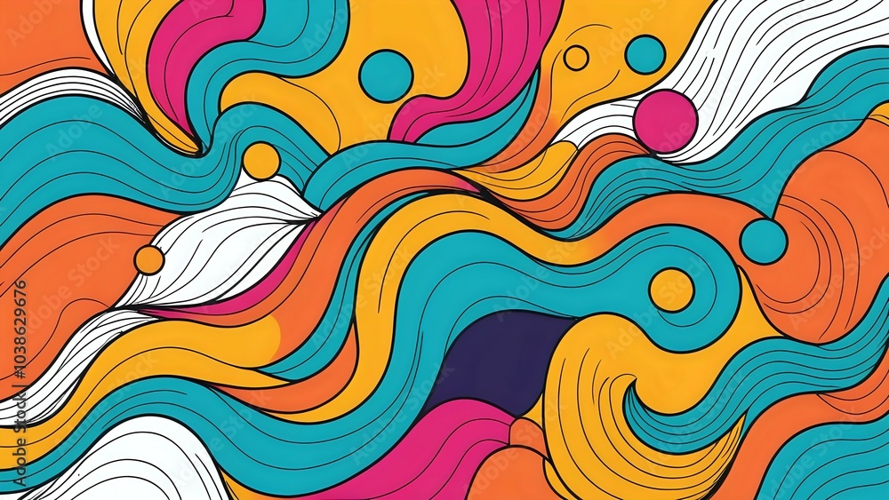 Fototapeta premium Abstract colorful wavy pattern background.
