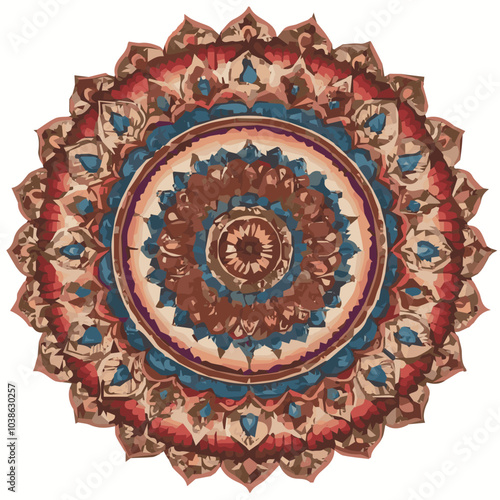 Intricate Mandala Pattern Design Symmetrical Line Art for Decoration Coloring