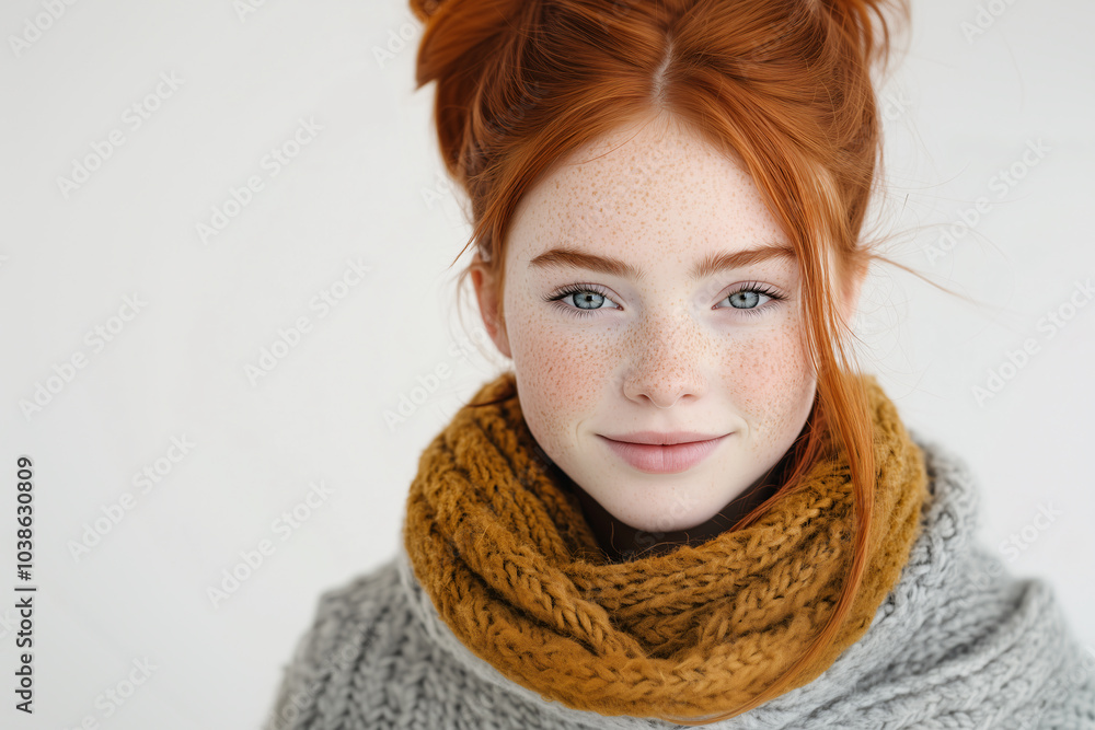 Young pretty redhead girl over isolated white background Young pretty redhead girl over isolated white background