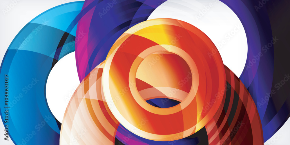Bright colorful circles with light effects. Abstract background Bright colorful circles with light effects. Abstract background