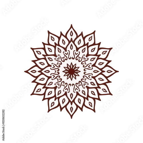 Intricate Mandala Pattern Design Symmetrical Line Art for Decoration Coloring
