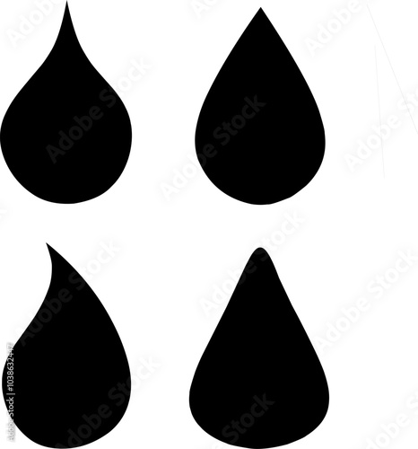 set of black and white drops