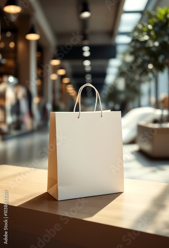 Wallpaper Mural Shopping bag design concept with empty advertising space in modern retail setting Torontodigital.ca