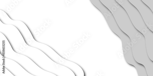 Abstract white and light gray wave modern soft luxury texture with smooth . Wave grey background. wave grey wallpaper. Gray background with texture, free space for writing text. 