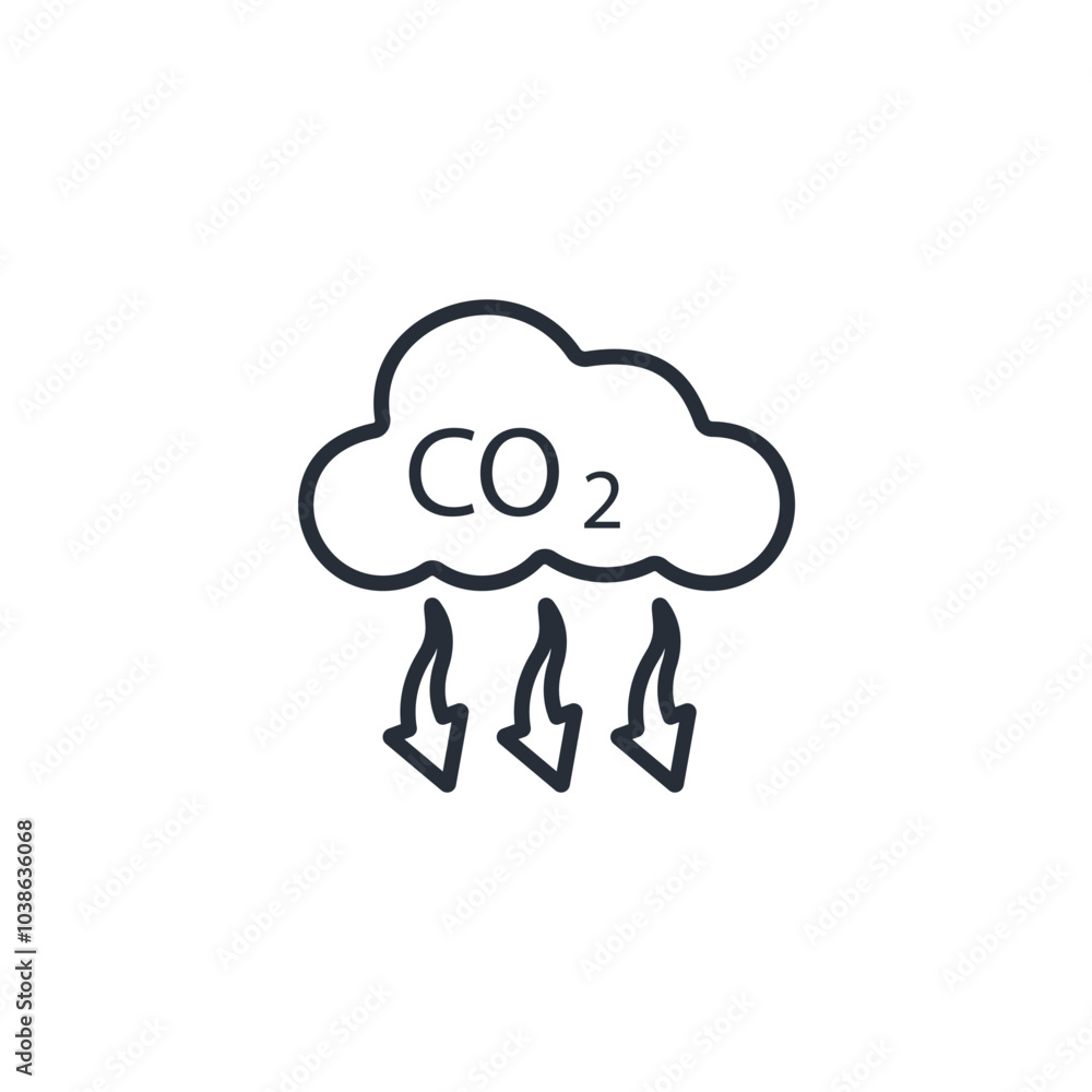 carbon emissions reduction icon. vector.Editable stroke.linear style sign for use web design,logo.Symbol illustration. carbon emissions reduction icon. vector.Editable stroke.linear style sign for use web design,logo.Symbol illustration.
