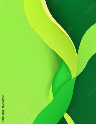 Green leaves and creeoer design on dark green tone background