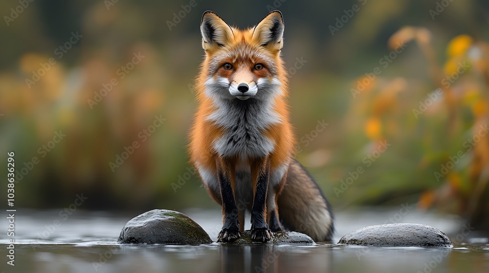 Fototapeta premium Red Fox by the River