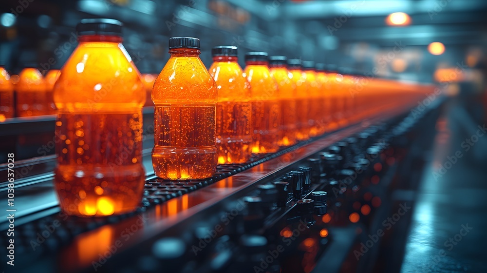 Bottles on a Conveyor Belt Bottles on a Conveyor Belt