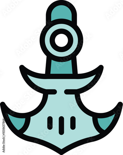 Big ship anchor with round element is depicting a concept of hope and stability