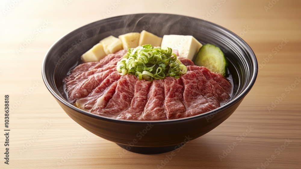 Deliciously Prepared Beef in Japanese Style Bowl Deliciously Prepared Beef in Japanese Style Bowl