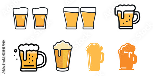 beer glass icon illustrations for design