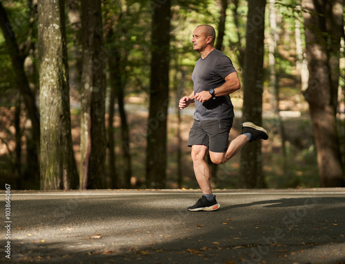 Man jogging in park