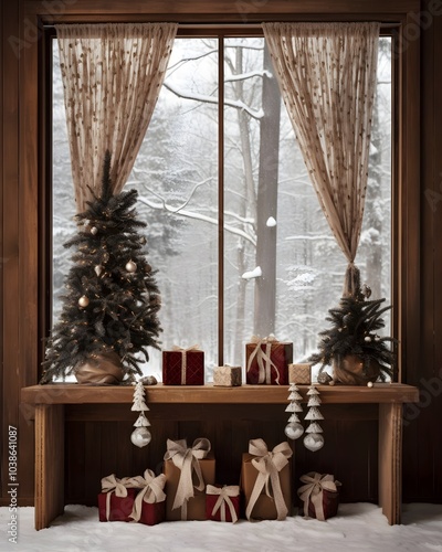 Christmas Cheer Fills a Cozy Cabin on a Snowy Day