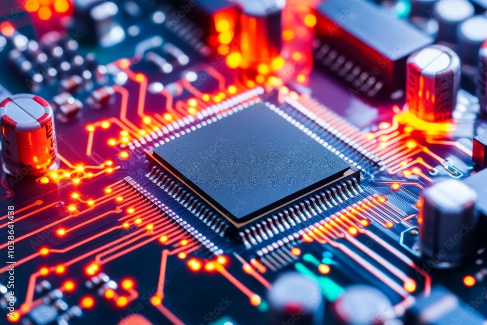 Modern cpu processor transforming information with electronic signals Modern cpu processor transforming information with electronic signals