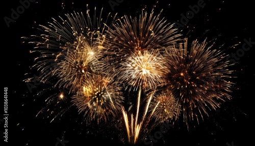 Wallpaper Mural Beautiful illustration of colorful fireworks on plain black background. Colorful Fireworks in black sky background for New Year celebration concept. High quality illustration Torontodigital.ca