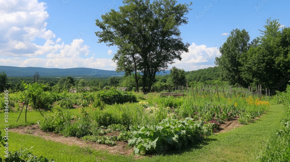 Lush Eden of Greens: A Vegetable Garden Bursting with Beautiful Scenery Lush Eden of Greens: A Vegetable Garden Bursting with Beautiful Scenery
