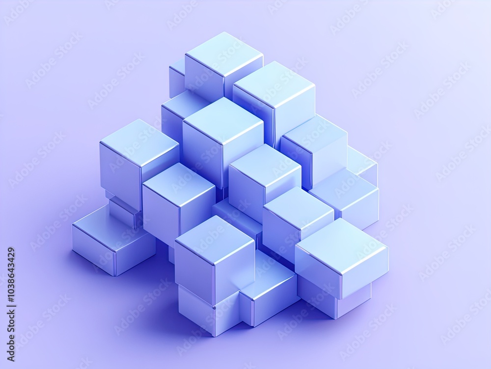 Futuristic Blue Cubic Assembly Poster: Minimalist Design for Modern Interiors, Perfect for Sports Spaces to Add Depth and Dimension Against a Subtle Pastel Backdrop. Futuristic Blue Cubic Assembly Poster: Minimalist Design for Modern Interiors, Perfect for Sports Spaces to Add Depth and Dimension Against a Subtle Pastel Backdrop.