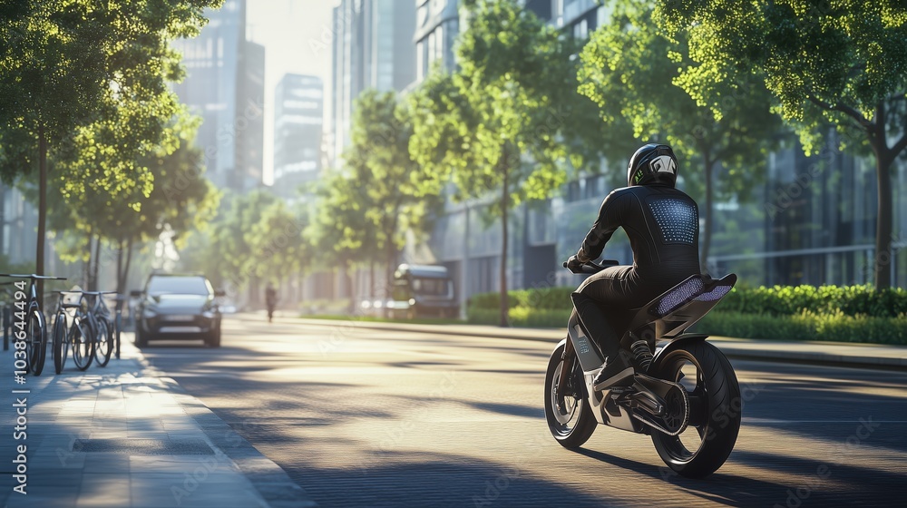 Eco-Friendly Motorcycling Through a Green City Eco-Friendly Motorcycling Through a Green City