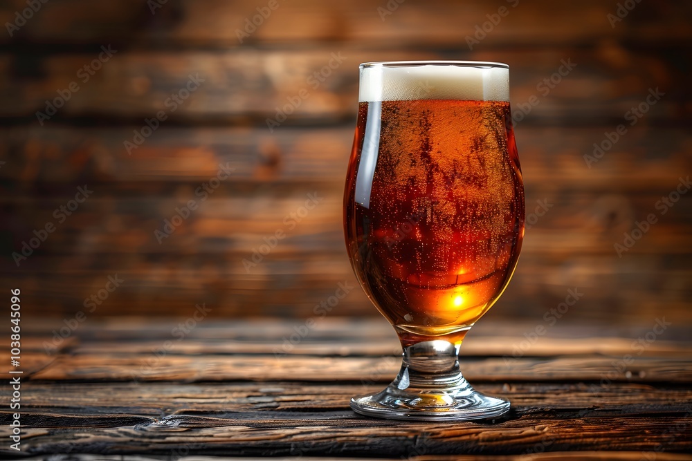 Refreshing Craft Beer on Rustic Wooden Table - Perfect for Pub and Bar Decor Refreshing Craft Beer on Rustic Wooden Table - Perfect for Pub and Bar Decor
