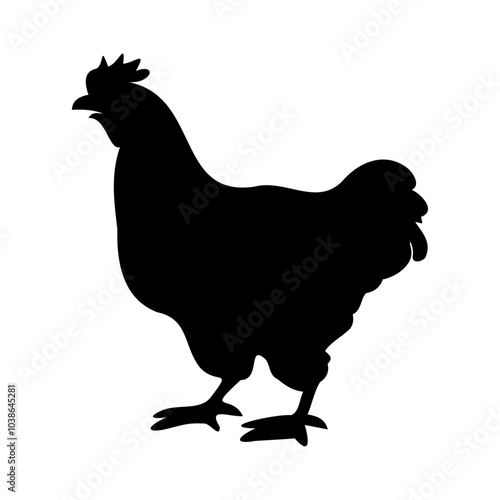 Chicken silhouette on transparent background