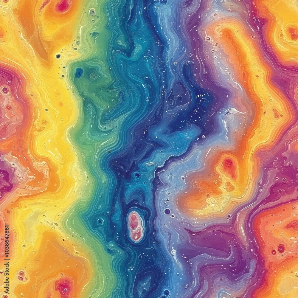 Seamless abstract background resembling fluid art with colorful wavy shapes and lines Seamless abstract background resembling fluid art with colorful wavy shapes and lines