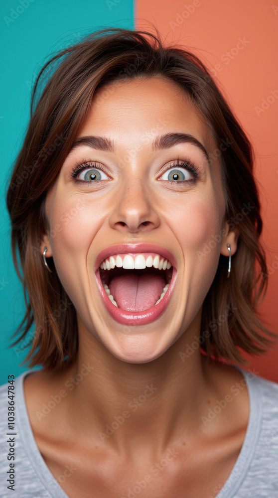 Vibrant Portrait of Excited Diverse Individual Expressing Joy and Enthusiasm - Colorful Background for Social Media Vibrant Portrait of Excited Diverse Individual Expressing Joy and Enthusiasm - Colorful Background for Social Media