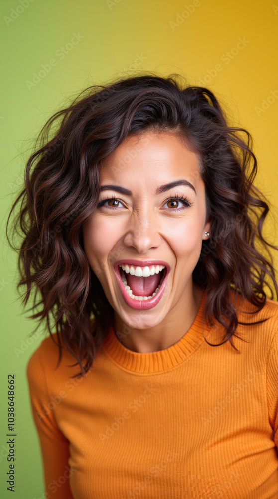 Vibrant Portrait of Excited Diverse Individual Expressing Joy and Enthusiasm - Colorful Background for Social Media Vibrant Portrait of Excited Diverse Individual Expressing Joy and Enthusiasm - Colorful Background for Social Media