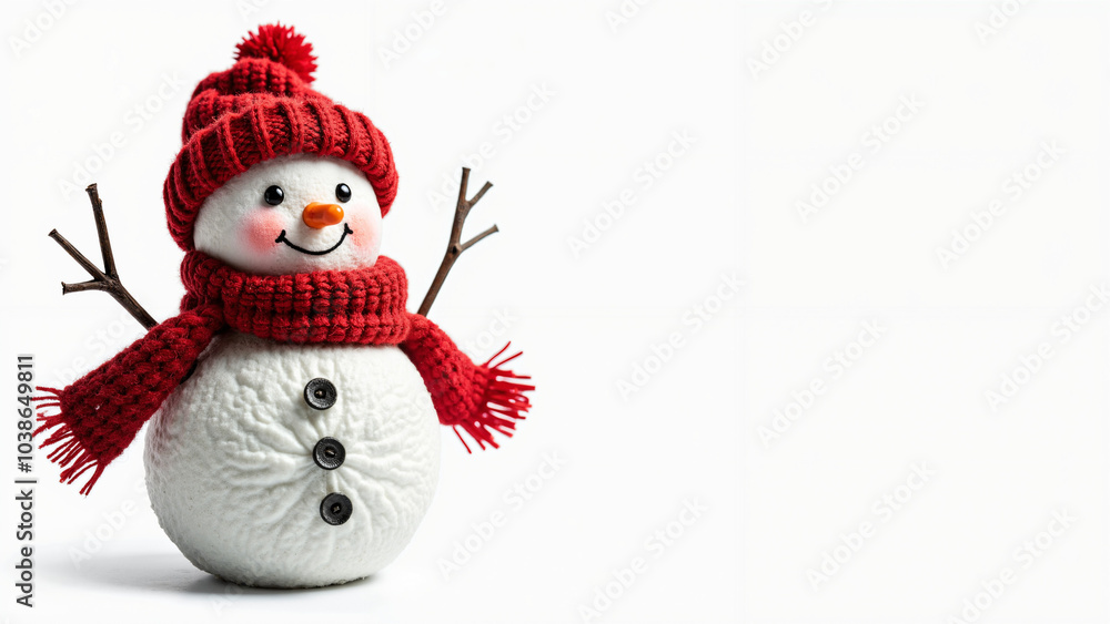 Adorable Snowman with Red Hat and Scarf: Isolated PNG for Holiday Marketing, Greeting Cards, and Festive Designs Adorable Snowman with Red Hat and Scarf: Isolated PNG for Holiday Marketing, Greeting Cards, and Festive Designs