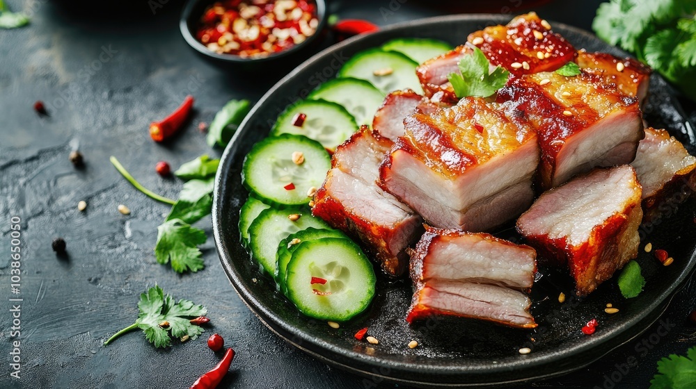 Savory Crispy Pork with Fresh Cucumbers and Herbs Savory Crispy Pork with Fresh Cucumbers and Herbs