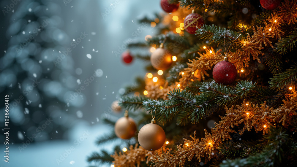 Enchanting Christmas Tree in Winter Wonderland: Perfect for Holiday Marketing, Greeting Cards, and Festive Promotions Enchanting Christmas Tree in Winter Wonderland: Perfect for Holiday Marketing, Greeting Cards, and Festive Promotions