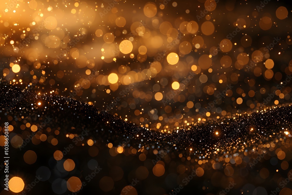 Golden Bokeh and Sparkling Light Abstract for Festive Backgrounds and Creative Designs