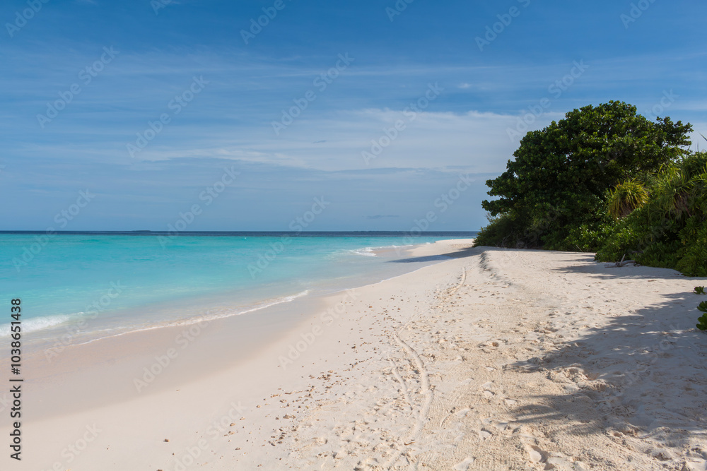 White Sand Beach with Turquoise Water White Sand Beach with Turquoise Water