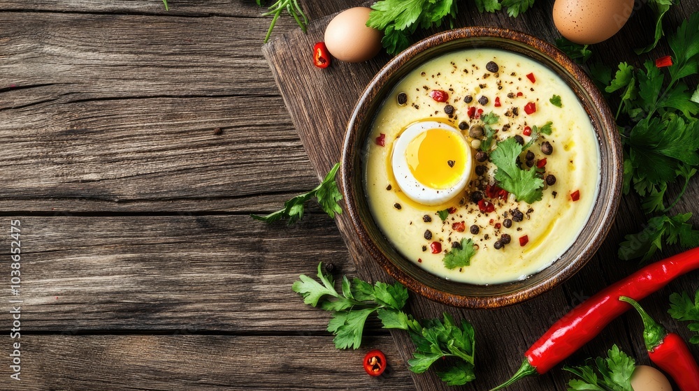 Creamy Soup with Fresh Ingredients and Spices Creamy Soup with Fresh Ingredients and Spices